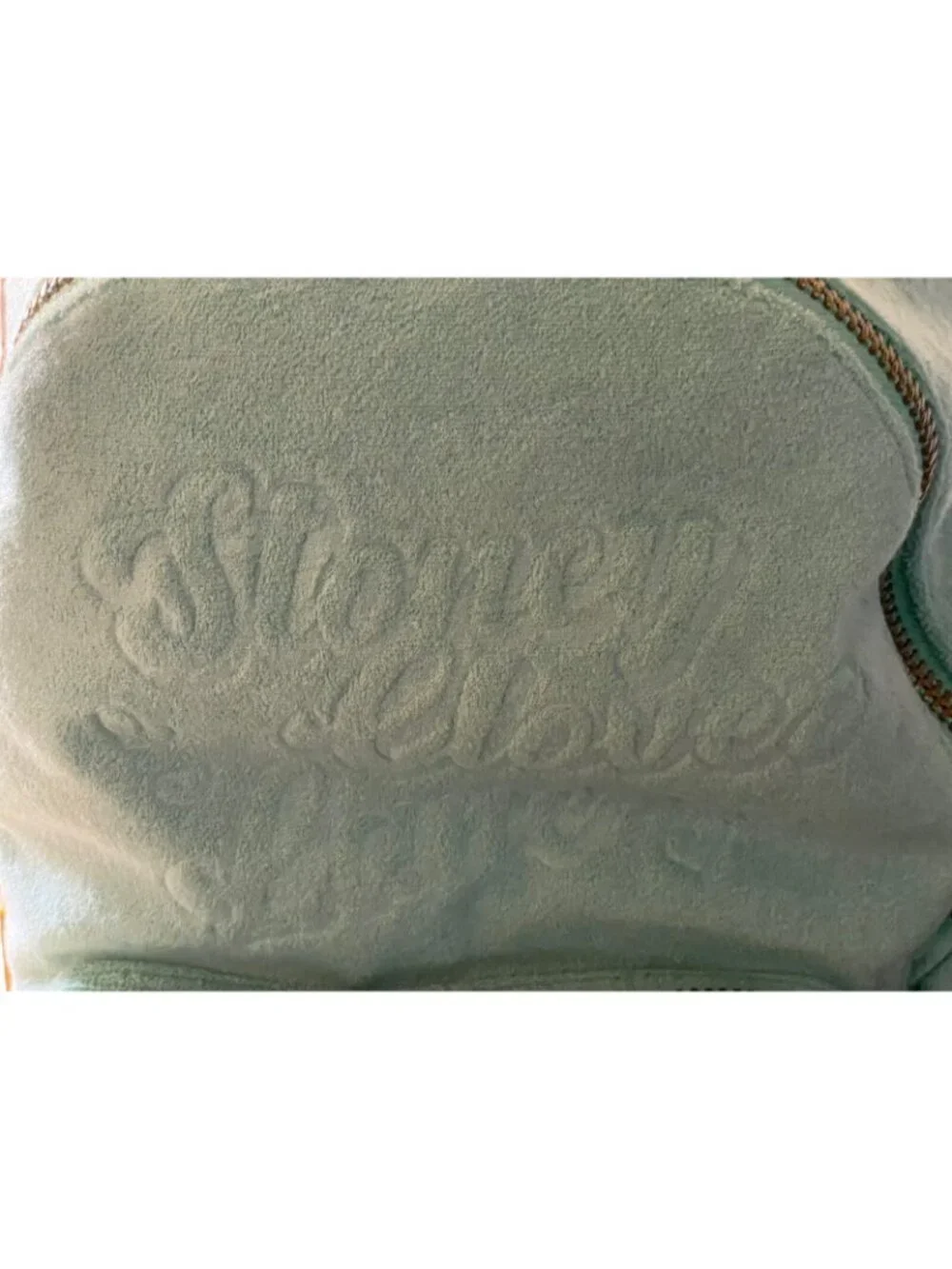 Stoney Clover Lane Terry Cloth Embossed Backpack Light Mint Green new